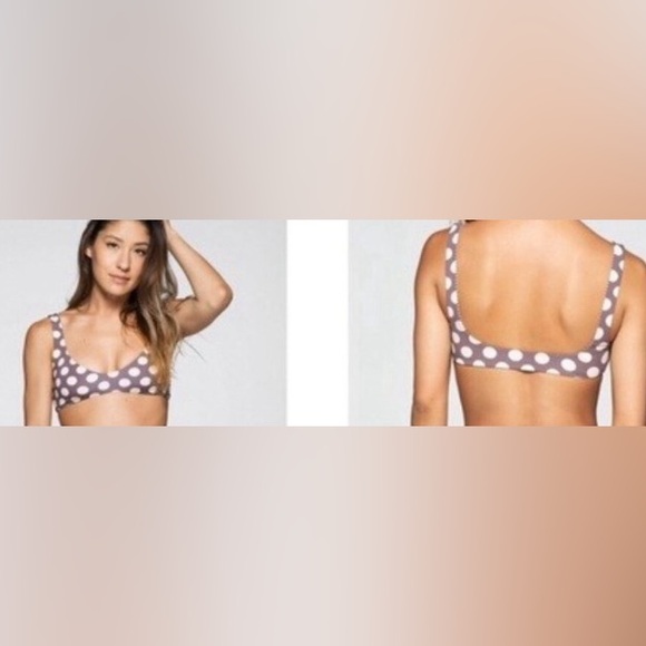 NWT [KikiRio] Reversible Polka Dot/Stiped Bikini Swimsuit Top Women's Sz XS - Picture 8 of 12